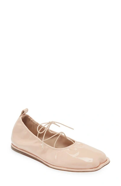 Simone Rocha Heart Toe Lace-up Ballerina Flats In Powder