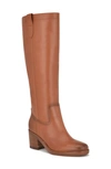 Nine West Women's Bromwel Pointy Toe Block Heel Knee High Boots In Medium Natural Suede