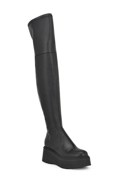 Nine West Women's Geton Over The Knee Platform Casual Boots In Black