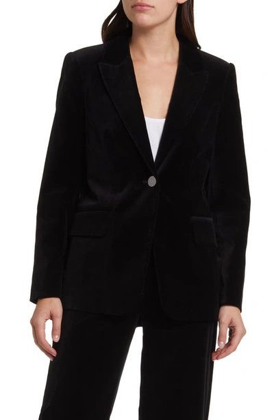 Kobi Halperin Ramsey Single-button Velvet Blazer In Black