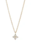 Zoë Chicco Diamond Flower Pendant Necklace In 14k Yellow Gold