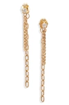 Zoë Chicco Diamond Mixed Chain Double Drop Earrings In 14k Yellow Gold
