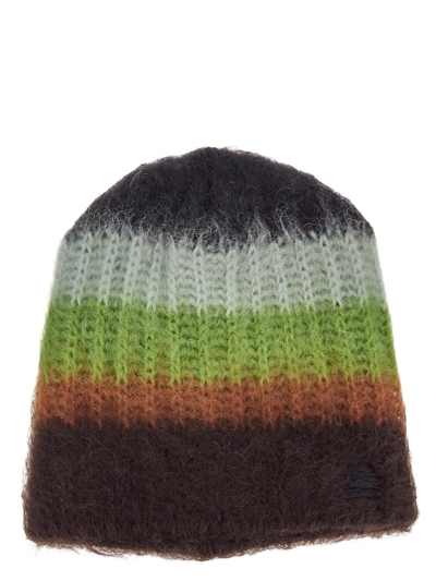 Etro Strped Hat In Green