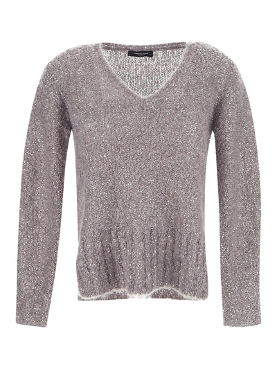 Fabiana Filippi Bouclé Sweater In Grey