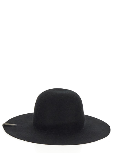 Fabiana Filippi Narrow-brim Wool Hat In Black
