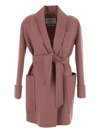 Max Mara Belted Jacket In Pink