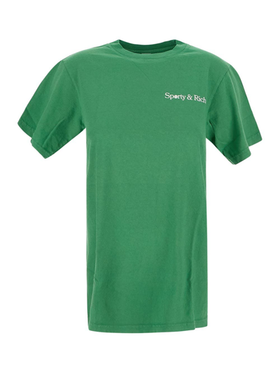 Sporty And Rich Logo Print T-shirt In Green