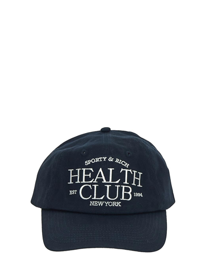 Sporty And Rich Navy Embroidered Cap In Blue