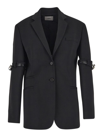 Coperni Hybrid Oversized Crepe Blazer In Black