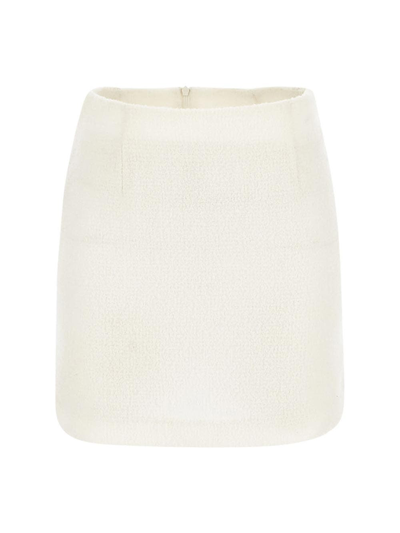 Tagliatore May Tweed Mini Skirt In Ivory