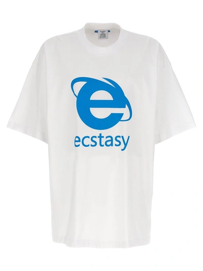 Vetements Ecstasy Printed Cotton T-shirt In White
