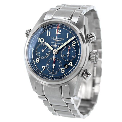 Pre-owned Longines Spirit Automatic Blue Dial Steel 42mm Men's Watch L3.820.4.93.6