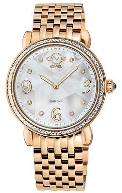 Pre-owned Gv2 By Gevril Women's 12611b Ravenna Swiss Quartz Diamond Mop Iprg Steel Watch