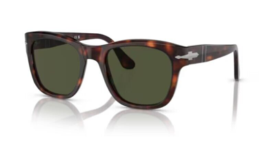 Pre-owned Persol 0po3313s 24/31 Tortoise Brown/green Square Unisex Sunglasses