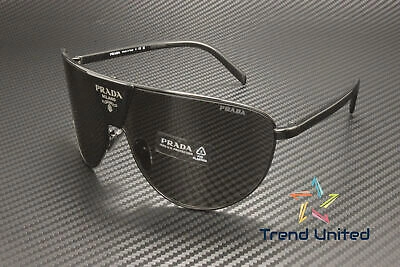 Pre-owned Prada Pr 69zs 1ab5s0 Black Dark Grey 37 Mm Men's Sunglasses In Gray