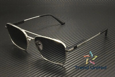 Pre-owned Prada Pr 67zs 1bc5w1 Silver Polar Grey Gradient Polarized 56mm Unisex Sunglasses