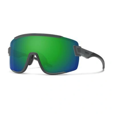 Pre-owned Smith Wildcat Sunglasses Matte Cement Chromapop Green Mirror