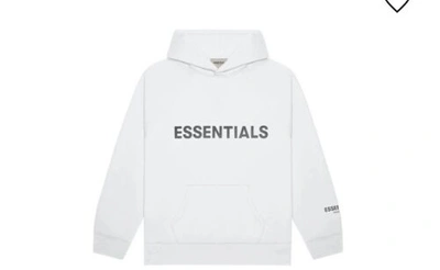 Pre-owned Fear Of God Essentials Hoodie Applique Logo - White - Xl - Brand