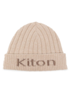 Kiton Intarsia-knit Cashmere Beanie In Beige