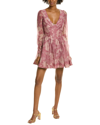 Bardot Carmen Floral Print Corset Long Sleeve Minidress In Pink