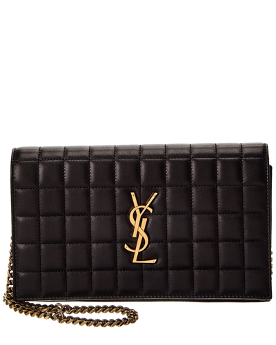 Saint Laurent Cassandre Matelassé Leather Shoulder Bag In Black