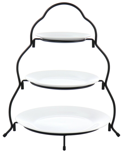 ELAMA ELAMA 3-TIER ROUND PLATE PORCELAIN SERVEWARE SET