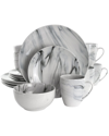 Elama Fine Marble Dinnerware Set Of 16 Pieces
