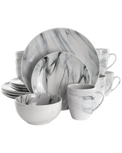 ELAMA ELAMA FINE MARBLE 16PC STONEWARE DINNERWARE SET