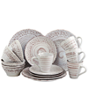 Elama Malibu Waves 16-piece Dinnerware Set In Multi