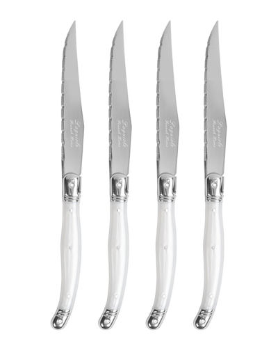French Home Laguiole Set Of 4 Pearlized Steak Knives