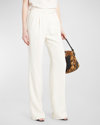 TOM FORD DOUBLE-PLEATED SILK WIDE-LEG TROUSERS