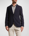 Brunello Cucinelli Wool Travel Blazer In Navy