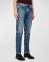 AG MEN'S TELLIS CROPPED STRAIGHT-LEG DENIM PANTS