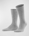 Falke Men's Sensitive London Crew Socks In Light Greymel.