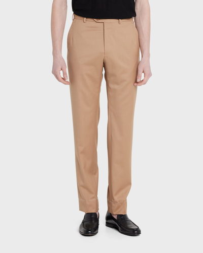 Brioni Men's Slim Fit Pleated Pants In Taupe