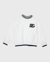 Dolce & Gabbana Jersey Round-neck Sweatshirt With Dg Logo Print In Opticalwht