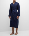 Derek Rose Men's Basel 1 Jersey Robe W/ Piping In Navy