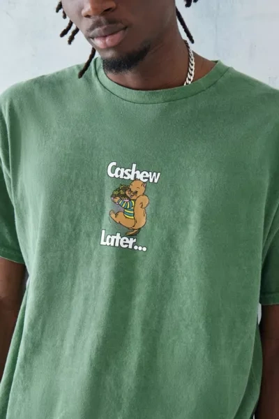 Urban Outfitters Uo Washed Green Cashew Later Tee
