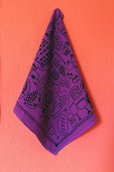 Julie Peach Picnic Tea Towel In Purple At Urban Outfitters
