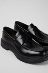 Camper Walden Leather Moc Toe Loafer Shoe In Black