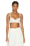 Jean Paul Gaultier Striped Bra Woman White In Polyeter In Ecru & Brique