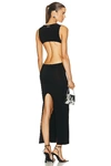 Grace Ling Pierced Dagger Jersey Maxi Skirt In Black