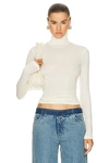 Agolde Pascale Turtleneck Top In Oat Milk