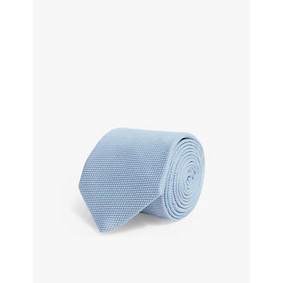 Reiss Ceremony - Soft Blue Textured Silk Tie,