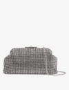 Reiss Womens Silver Adaline Chain-strap Crystal-embellished Woven Clutch Bag In Silver