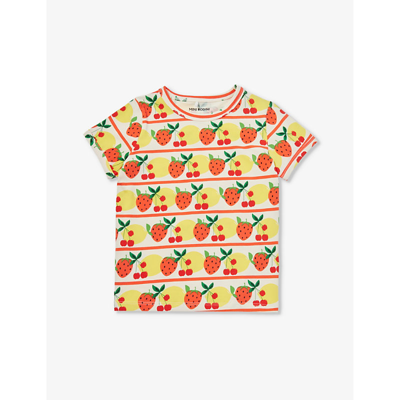 Mini Rodini Kids' Fruit-print Short-sleeve Organic Stretch-cotton T-shirt 18 Months-9 Years In Multi