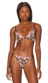 Fleur Du Mal Roses And Thorns Embroidered Demi Bra In Black