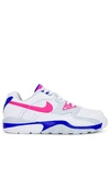 Nike Air Cross Trainer 3 Low Sneaker In White  Hyper Pink  & Racer Blue