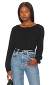 BOBI CROPPED ELASTICATED TOP