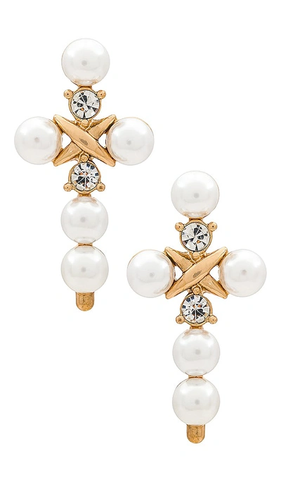8 Other Reasons Cross Earring In Pearl & Gold